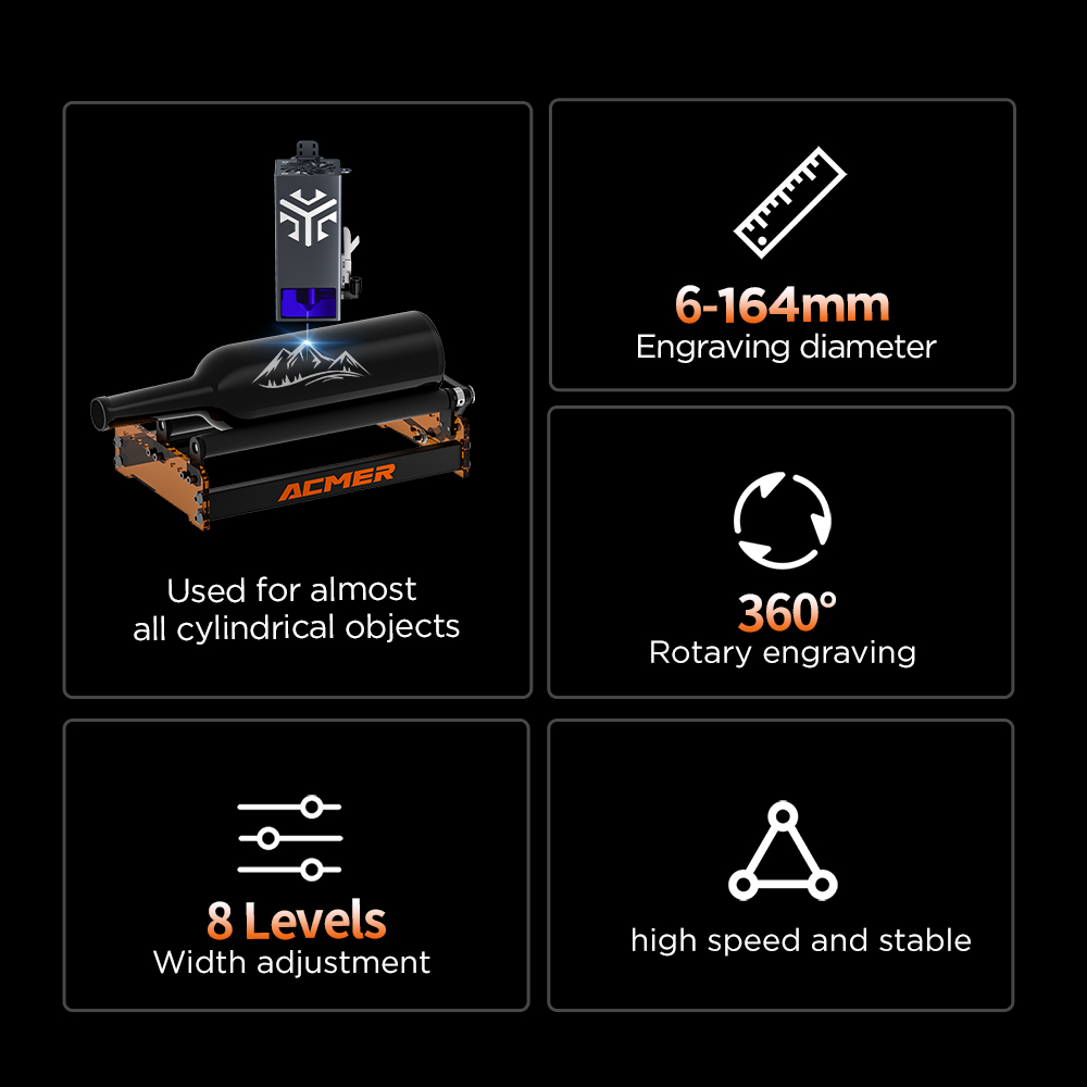 ACMER M3 Laser Rotary Roller 3 - Industrial Laser Engraving Machine review and price