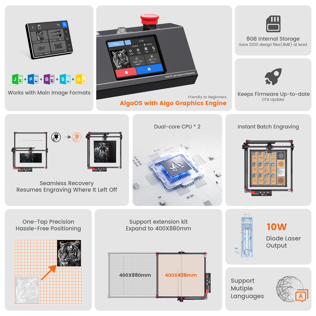 AlgoLaser DIY KIT MK2 10W Lase - Industrial Laser Engraving Machine review and price